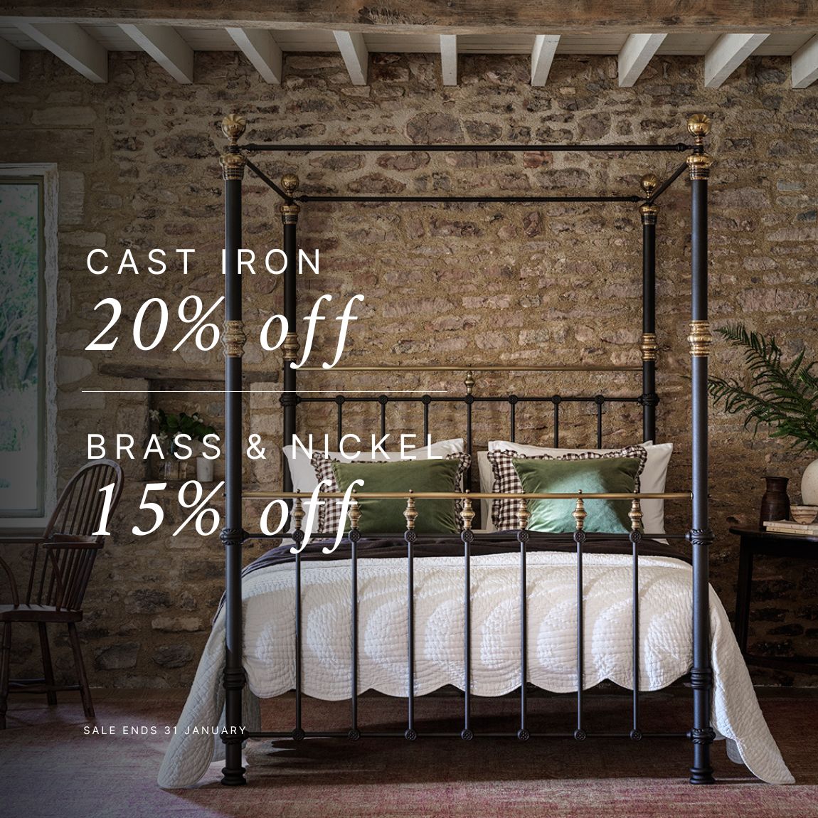 Boxing Day Sale | 20% off Cast Iron Beds | 15% off Brass & Nickel Beds