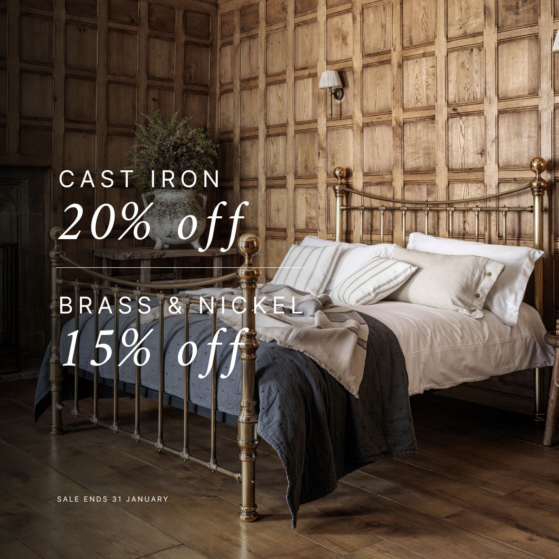 Boxing Day Sale | 20% off Cast Iron Beds | 15% off Brass & Nickel Beds