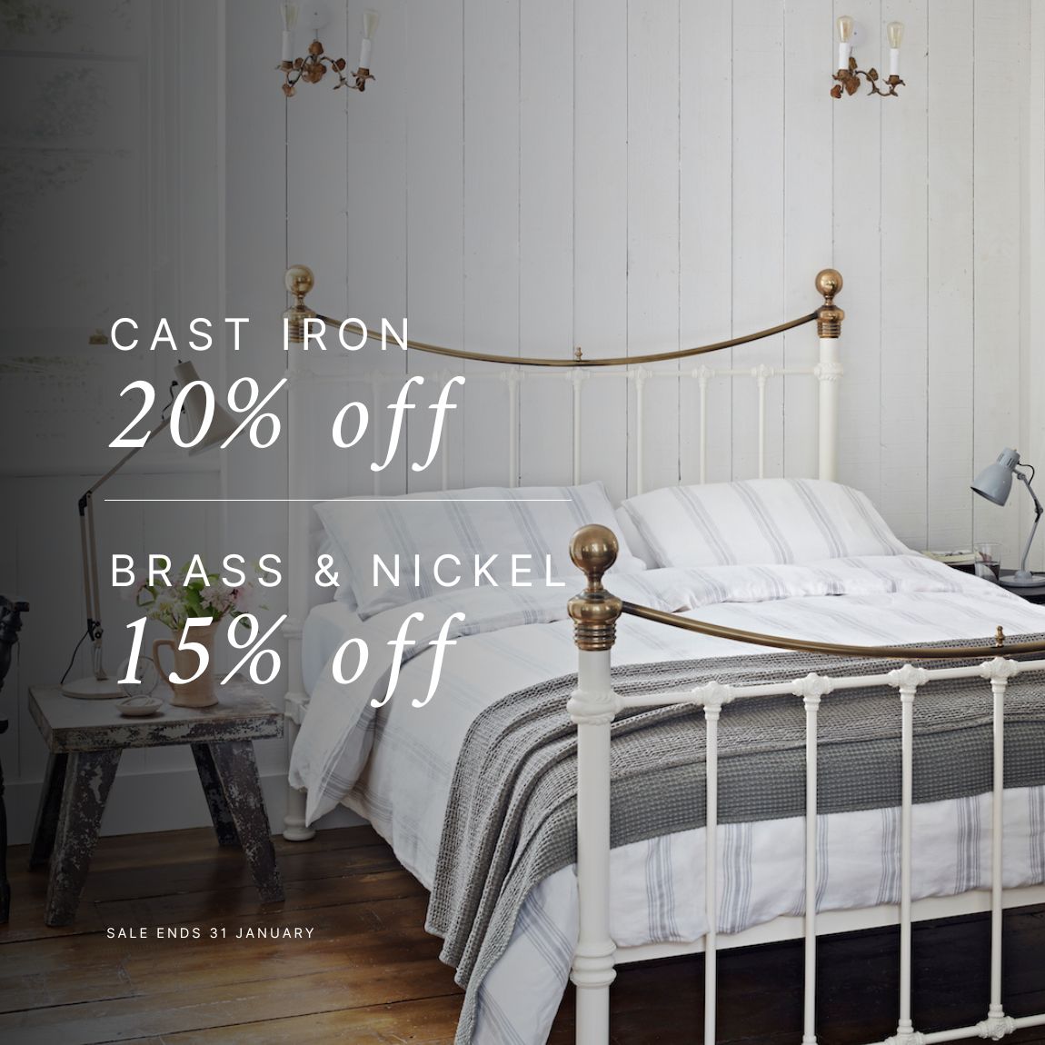 Boxing Day Sale | 20% off Cast Iron Beds | 15% off Brass & Nickel Beds