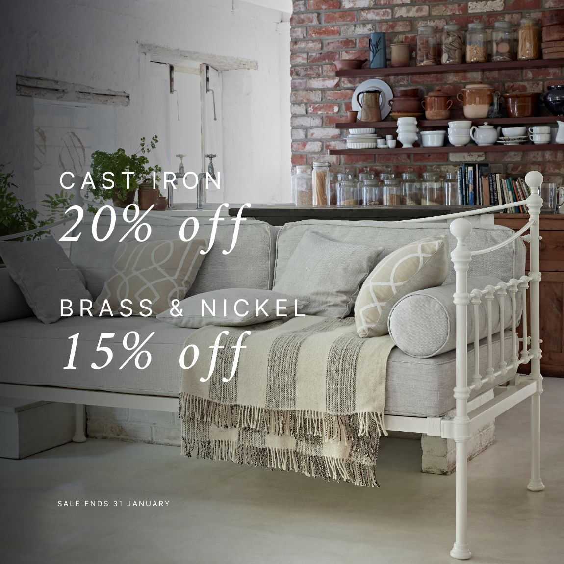 Boxing Day Sale | 20% off Cast Iron Beds | 15% off Brass & Nickel Beds