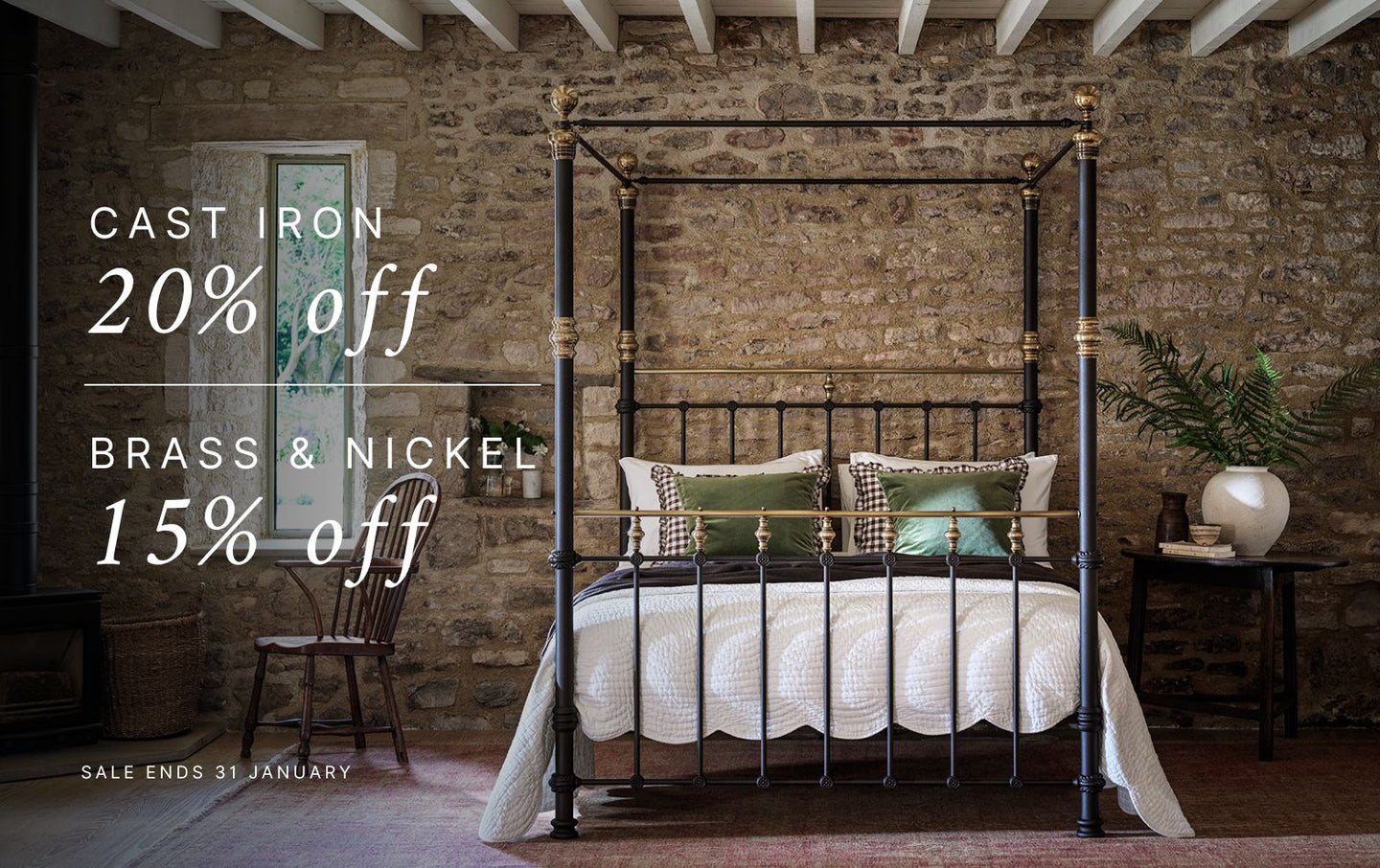 Boxing Day Sale | 20% off Cast Iron Beds | 15% off Brass & Nickel Beds