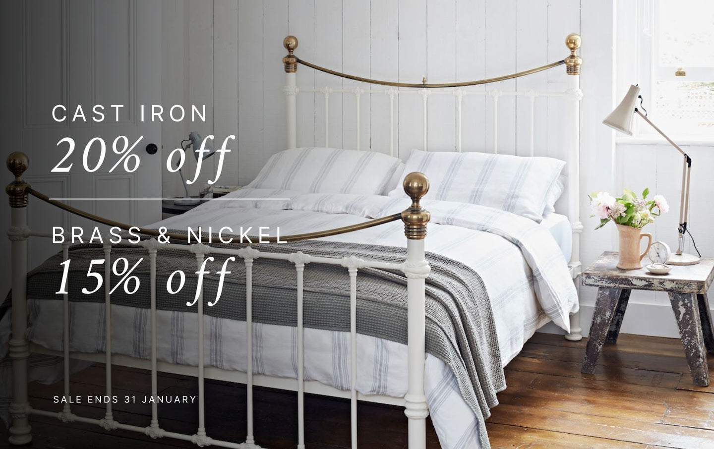 Boxing Day Sale | 20% off Cast Iron Beds | 15% off Brass & Nickel Beds