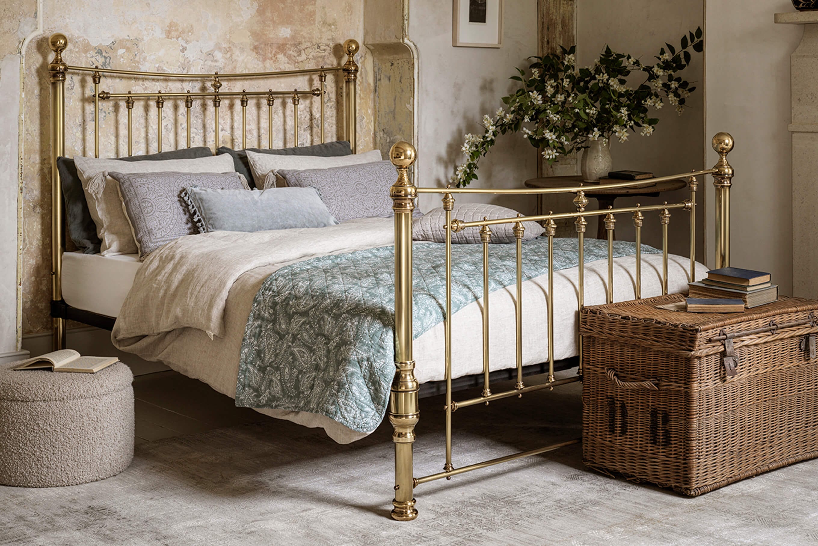Original Antique Victorian Brass Double Bed