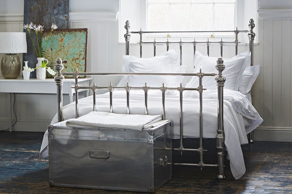 Polished Nickel Opulent Metal Bed Frame | Victorian Bedstead